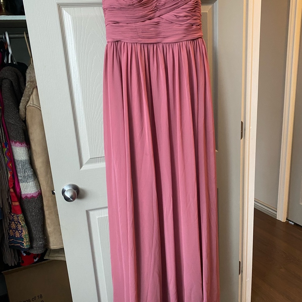 Azazie Pink Ruched Bridesamaid Gown for Weddings